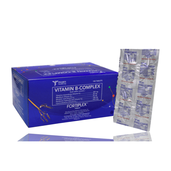 FORTIPLEX Vitamin B Complex 300mg / 30mg / 25mg / 100mg / 250mcg Tablet ...